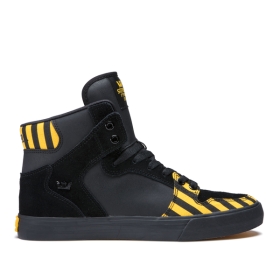 Supra Mens VAIDER High Top Shoes Caution/Black/black | US-86122